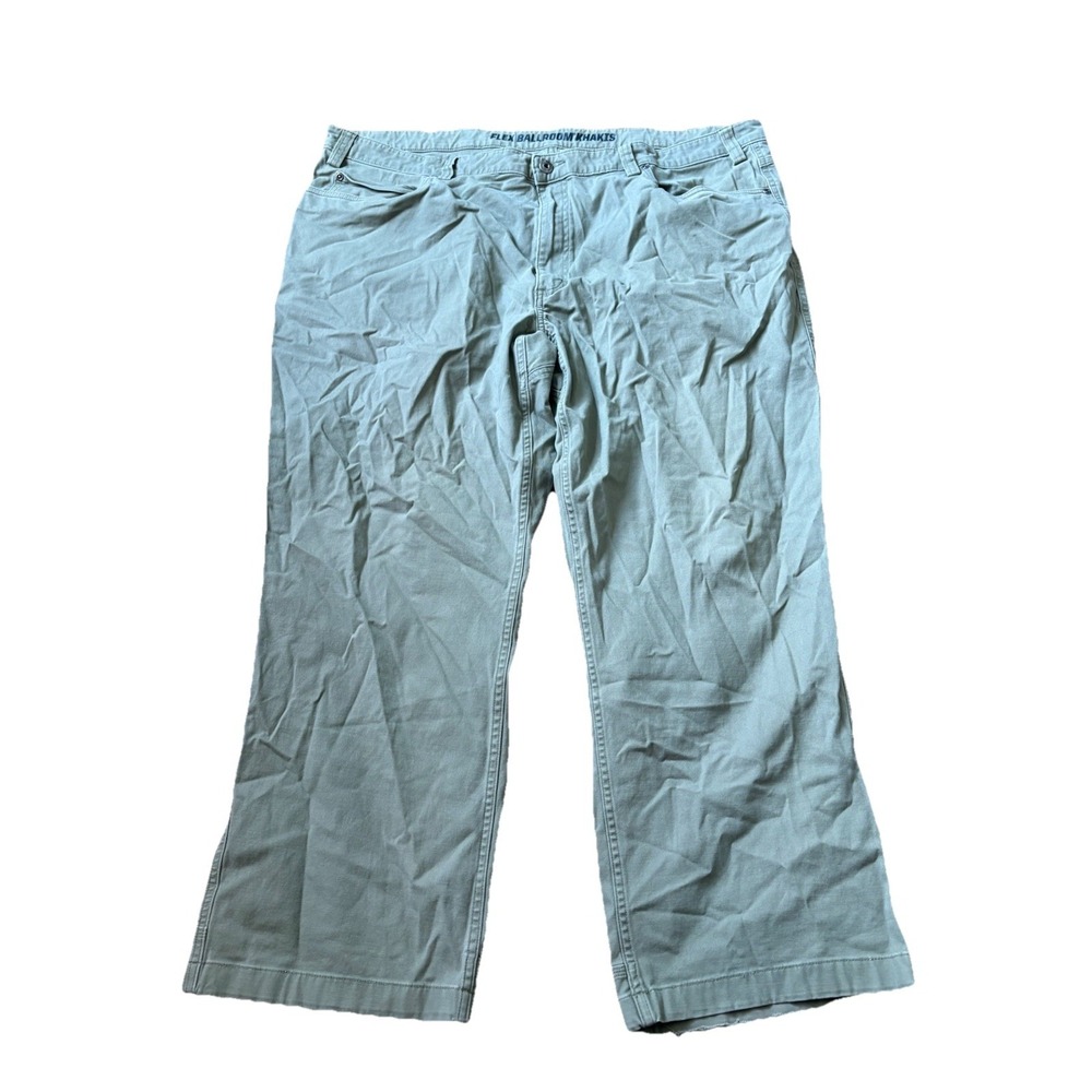 Duluth Trading Flex Ballroom Khakis Pants Mens 44x30 Relaxed Fit Green